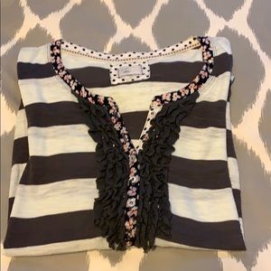 Anthropologie mixed pattern shirt